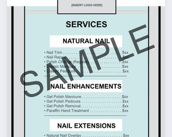 Editable NailSalon Starter Bundle | Price List, Business Card, Appointment Card, Thank You Card | Canva Templates for Beauty Pros