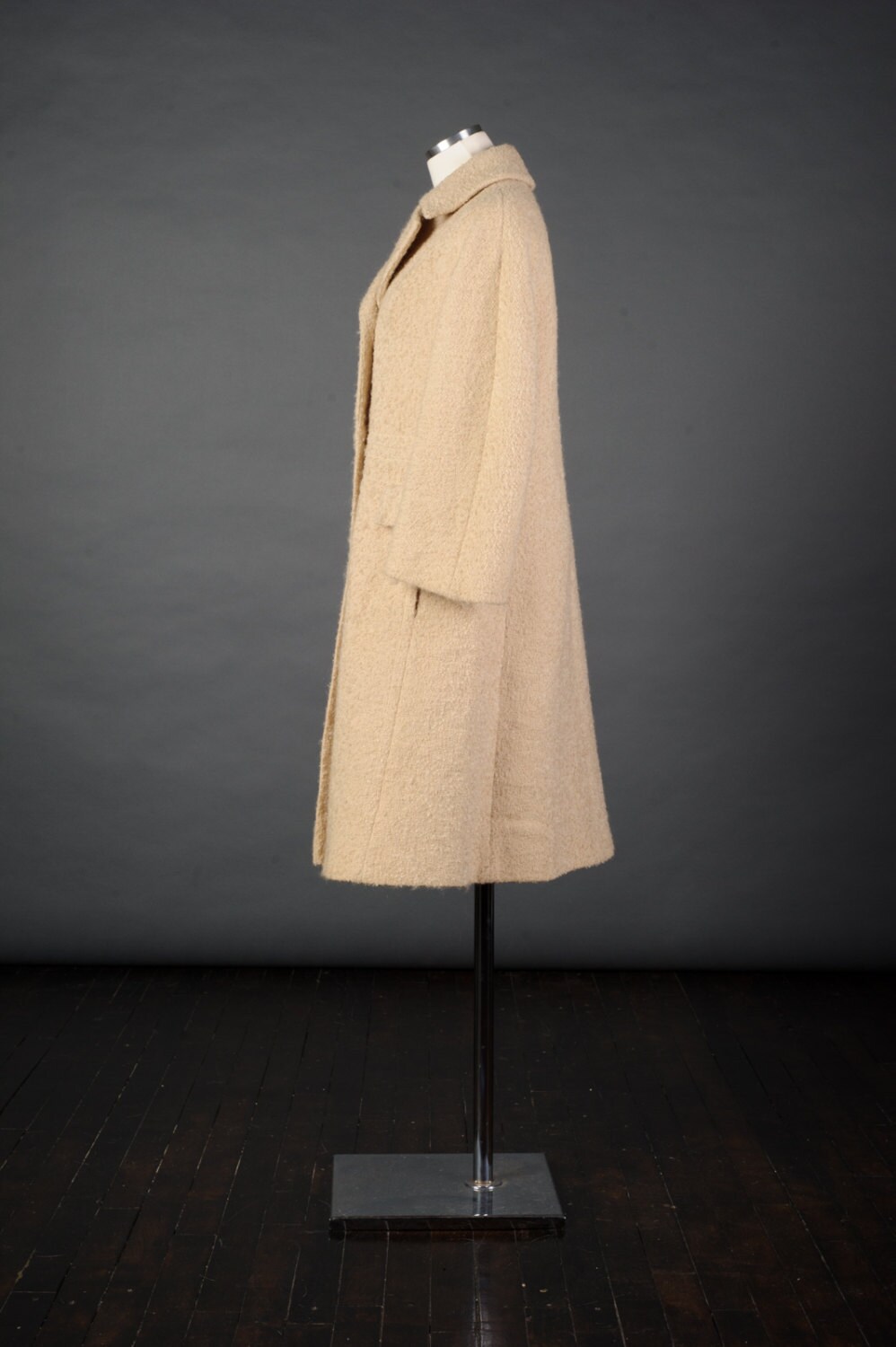 Vtg 1960s Ivory Cream Boucle Coat Double Breasted Wool Pea Etsy