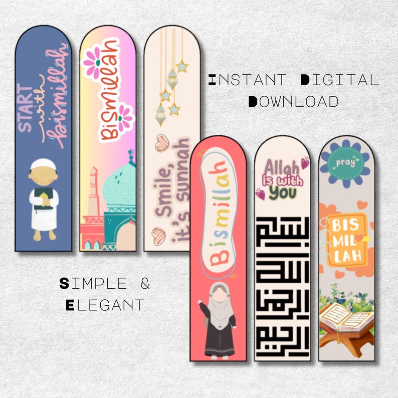 Kids/ Children's Islamic Bookmarks - Etsy
