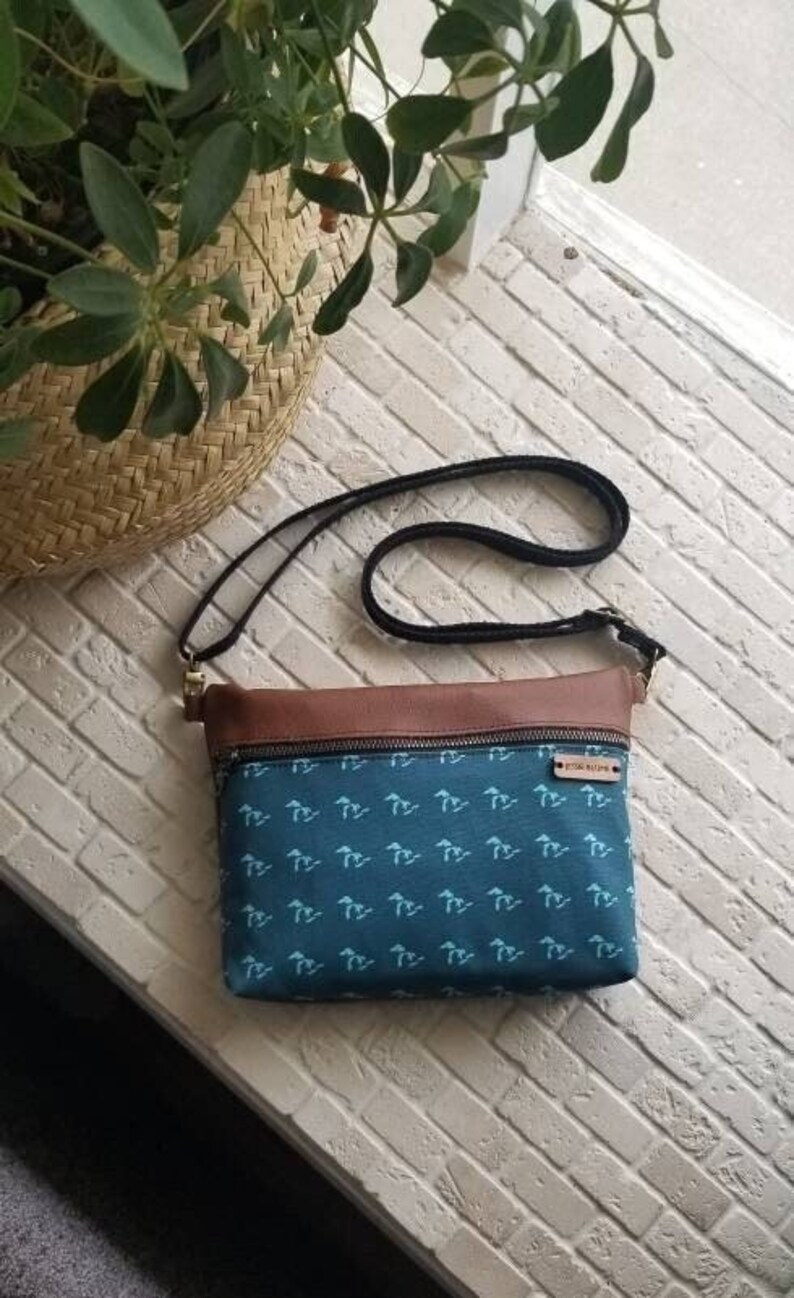 Great Lakes crossbody bag, genuine leather crossbody, handbag, purse, shoulder bag, fanny pack, small purse, handmade made in the usa image 1