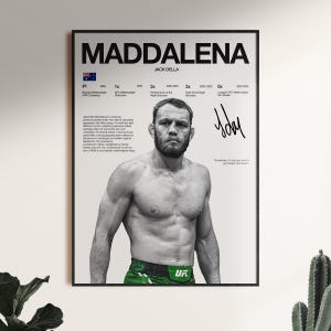 Jack Della Maddalena Poster, Ufc Wall Art, Mma Digital Download, Ufc Champion Print, Fighter Printable    Art, Welterweight Ufc Decor Gift