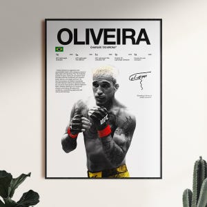 Charles Oliveira Poster, Ufc Wall Art, MMA Digital Download, Ufc Fighter Printable, Oliveira Champion Print, Lightweight Ufc Decor Gift
