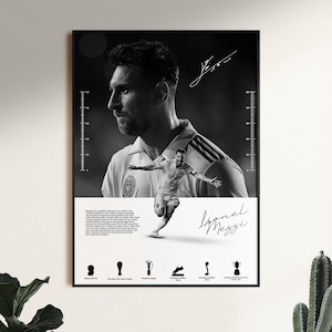Lionel Messi Poster, Soccer Wall Art, Football Legend Digital Print,  Messi Artwork Sports Decor, Printable Soccer Gift,  Instant Download