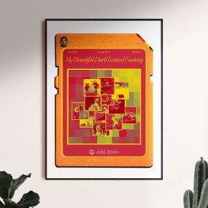 Kanye West albumposter My Beautiful Dark Twisted Fantasy digitale download hiphop rap muziek muurkunst mixtape print 2010 Spotify decor