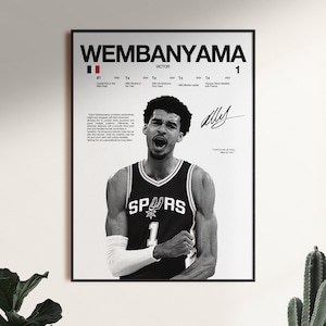 Victor Wembanyama Poster, San Antonio Spurs Wandkunst, NBA Digital Download, Basketball Print, Frankreich Basketball, Geschenk für Basketball-Fans