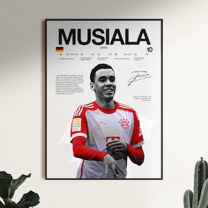 Jamal Musiala Poster, Bayern Munich Wall Print, Soccer Digital Download, Bundesliga Print, Football Room Decor, Gift for Football Fans