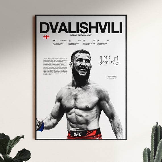 Buy Merab Dvalishvili Poster, Ufc Wall Print, MMA Digital Download