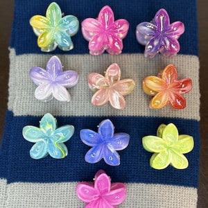 Mini Acrylic Flower Hair Claw Clip – Cute Random Color Floral Hair Clips