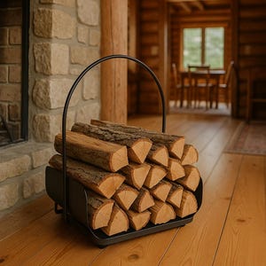 Bohem 屋内/屋外用薪収納ラック モダンなスチール製薪オーガナイザー 薪ホルダー ファームハウス装飾