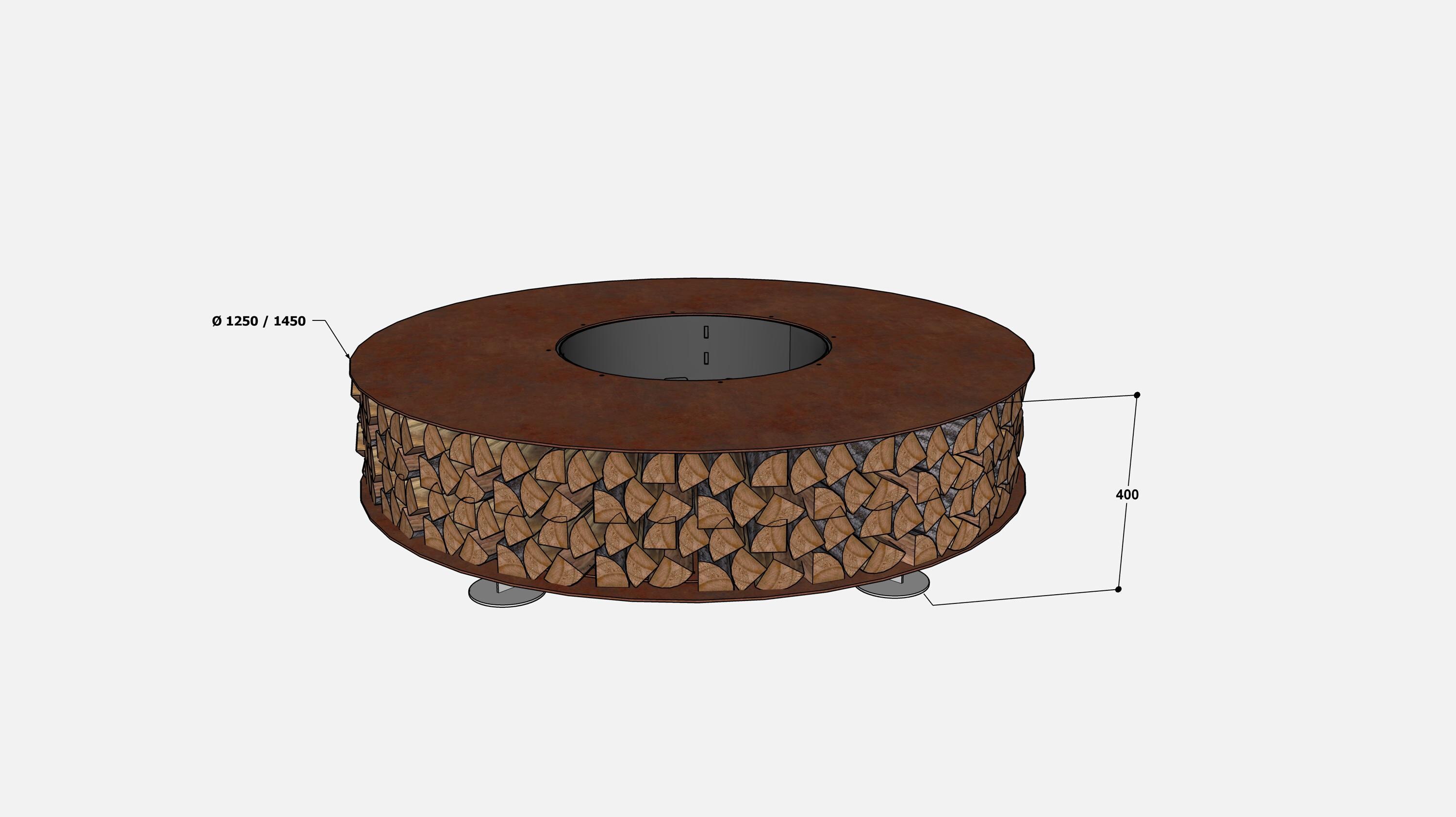 Large Rusted Steel Fire Pit, Corten Outdoor Fireplace - Etsy