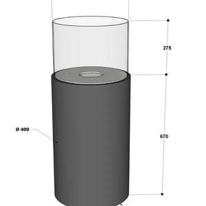 Smokeless Bioethanol Fireplace, Luxury Ethanol Fire Pit with Glass Guard, Mobile Bioethanol Fireplace on Wheels, Round Modern Fire Pit