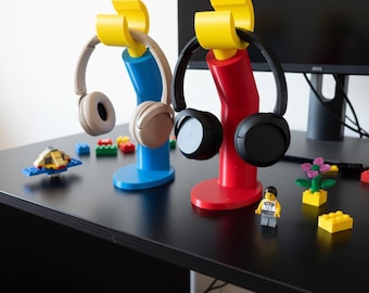 Custom Minifigure Arm Stand | Headphone & Headset Holder for Desk Setup