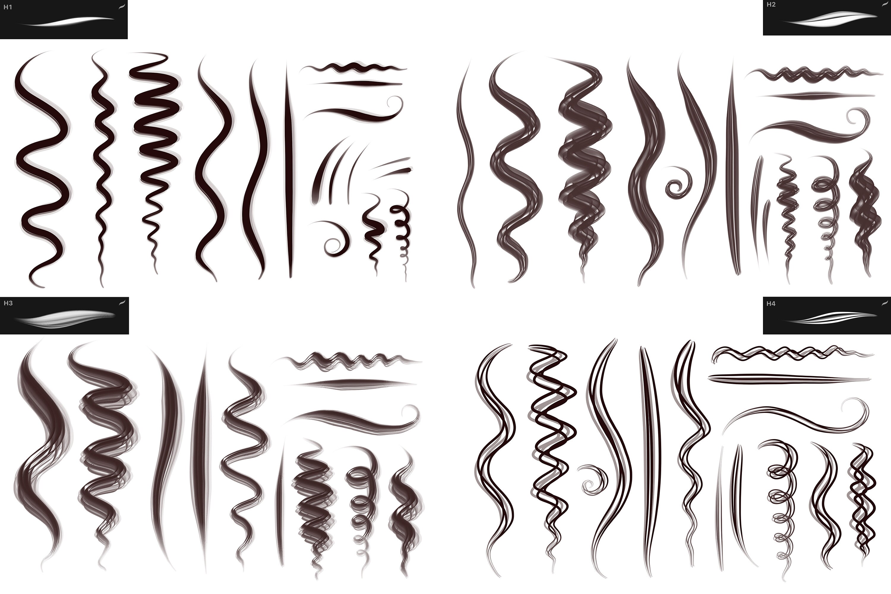 20 Hair brushes for Procreate Etsy