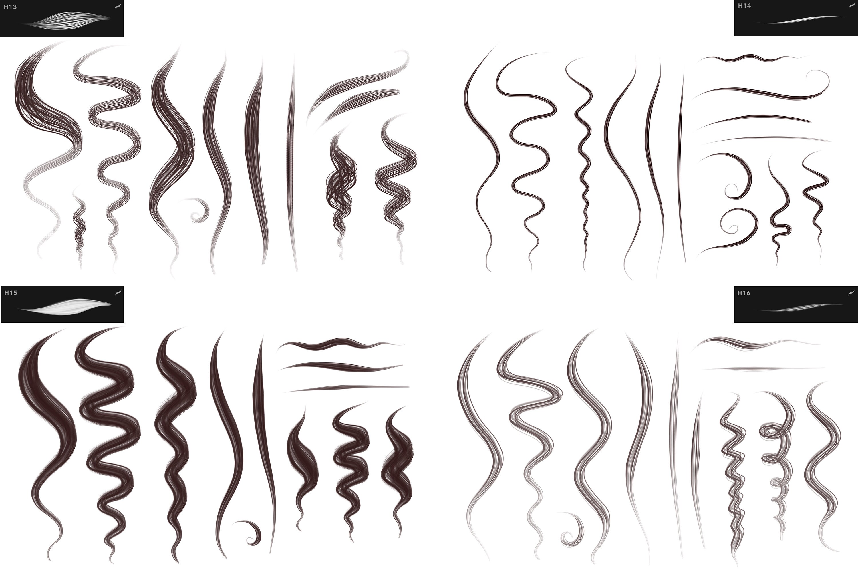 20 Hair brushes for Procreate Etsy