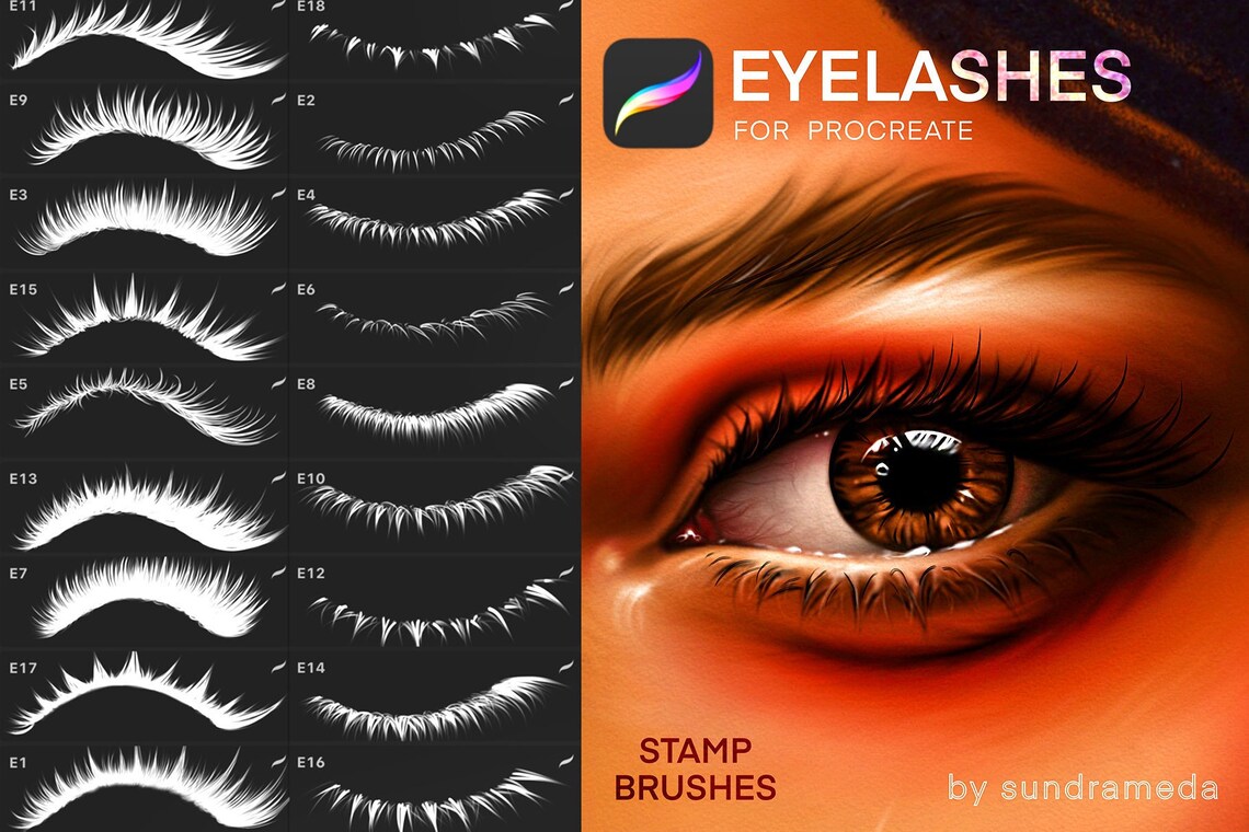 Procreate Eyelash Stamp Brushes. Procreate Lashes Brush. Etsy