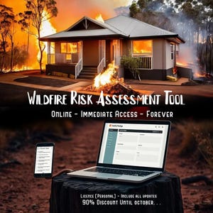 Wildfire - Bushfire Risk Self-Assessment Tool — Wildfire Home & Business Checklist (AU) | Online Digital Designs Access | Updates Included