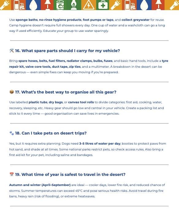 Outback Trip Planner Checklist – Editable Google Doc PDF