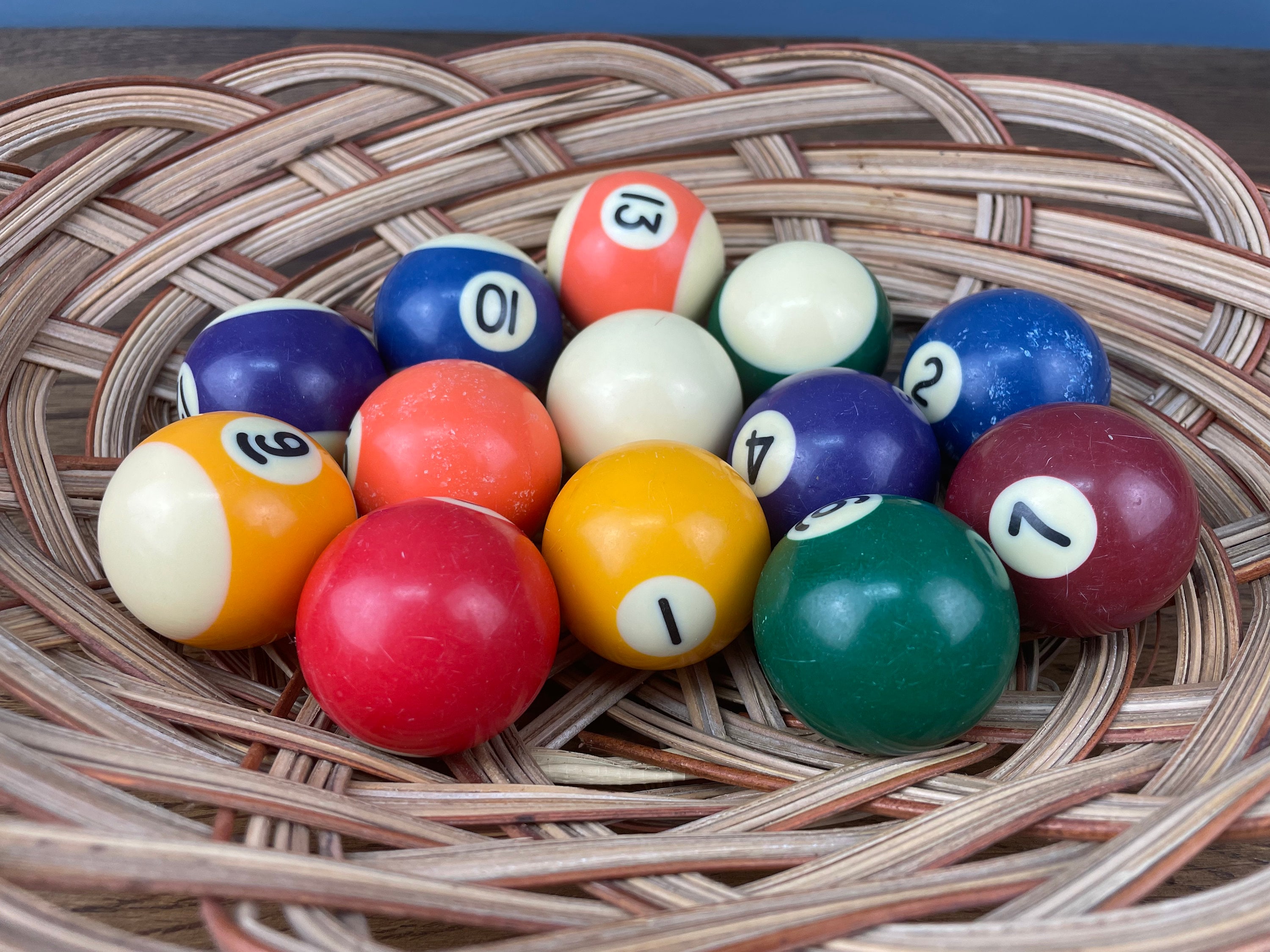 Vintage Miniature Pool Balls / Small Billiards / 1.5 inch / Etsy