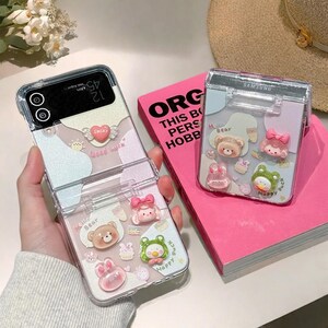 3D Cartoon Girl Phone Case – For Samsung Galaxy Z Flip6 / 5 / 4 / 3