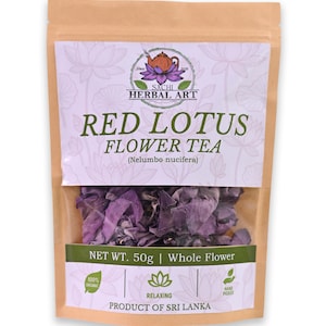 Premium biologische rode lotus | Gedroogde Nelumbo nucifera-bloemen | Geheel, los, gemalen, theezakjes | Kalmerende kruidenmix | Wellnesscadeau