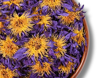 Fiori di loto blu biologici/Nymphaea Caerulea/Tè al fiore di loto blu egiziano/Sonno e calma/Regalo per salute e benessere
