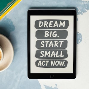 Dream Big Motivational Print: Minimalist Office, Gym, Classroom Decor (Digital Download)