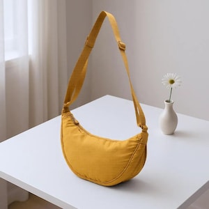 Solid Color Nylon Crossbody Schultertasche für Frauen - Leichte Reisehandtasche & gepolsterte Geldbörse
