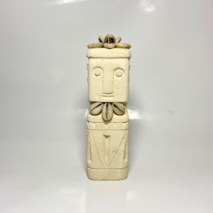 Primitive Stone Statue with Shell 7&quot;, Sumba Stone, Home Decor, Handmade, Totem, Indoor & Outdoor Decor, Wedding Gift, Garden Decor, Art