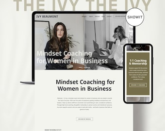 Modello di sito Web Showit per coach donne / Modelli Showit moderni per attività basate sui servizi / Design di siti Web di lusso per coach aziendali