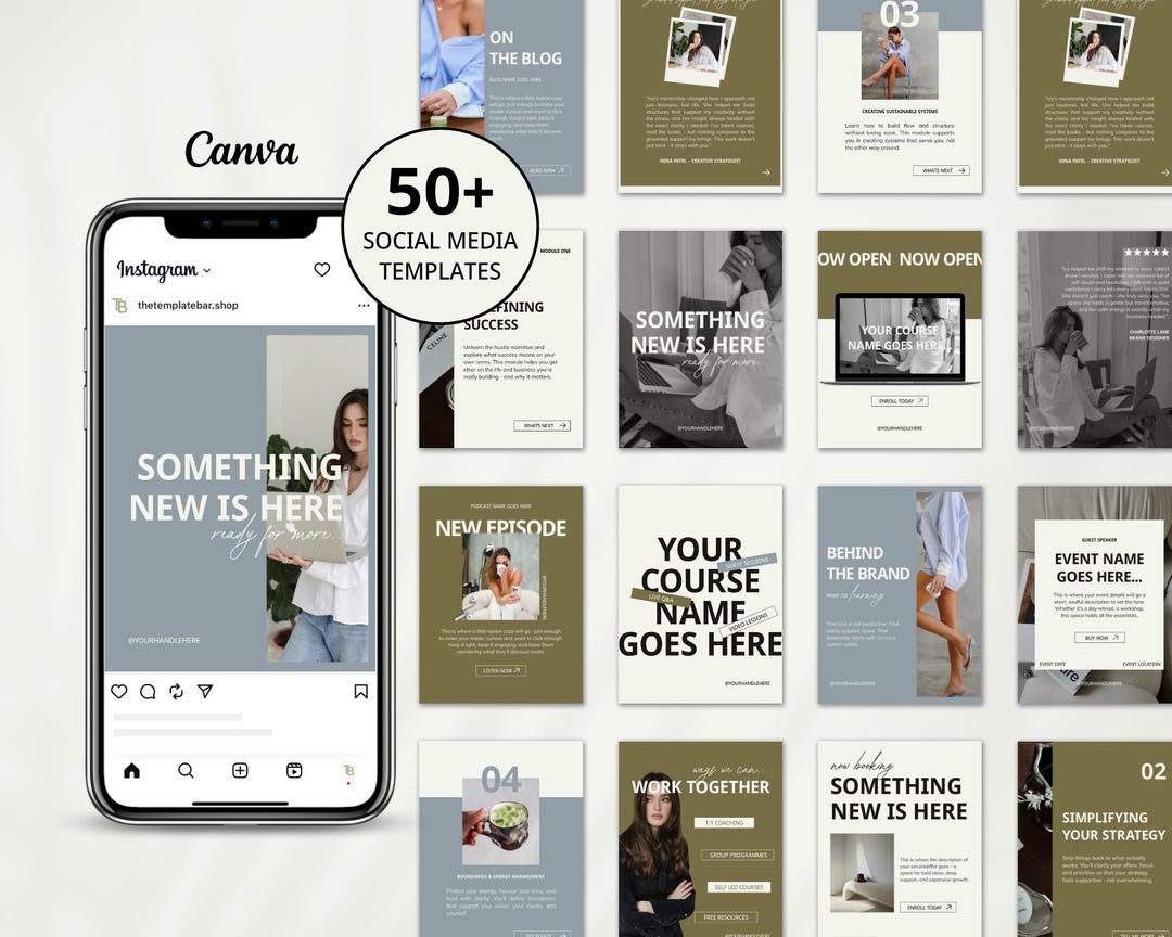 50+ Instagram Templates for Coaches | Canva Social Media Kit for ...