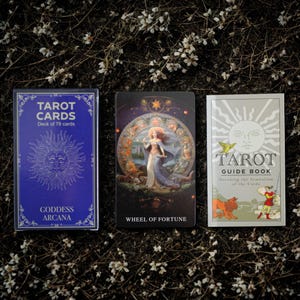 Tarot Cards Deck with Guidebook, 78 Illustrated Goddess Arcana Cards, Divination Gift for Beginners & Collectors