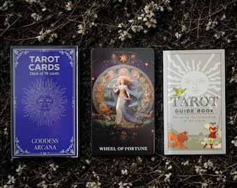 Gudinnans Arcana tarotkortlek för nybörjare. Spådomsverktyg för häxor. Häxisk gåva för älskare av gotisk konst. Gudomliga feminina kort.