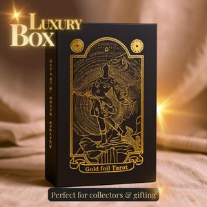 Gold Foil Tarot Deck: Divine Glow, Black & Gold Mystic Cards