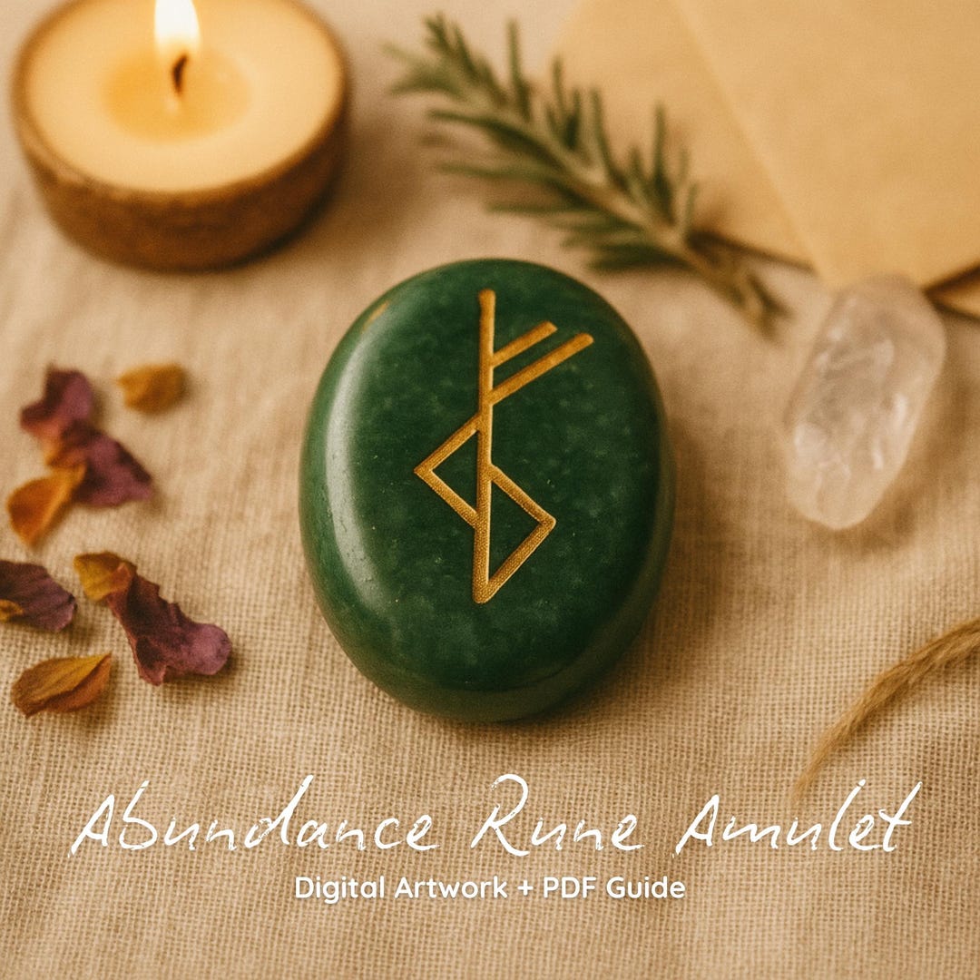 Abundance Rune Amulet • Digital Bindrune Art for Rituals, Journaling ...