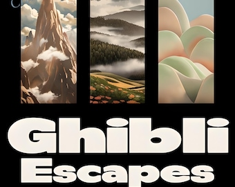 Studio Ghibli Inspired Photo Template: Whimsical Digital Art (3000x2000 pixels) (Digital Download)
