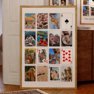 3er Set Benutzerdefinierte Spielkarte Collage Vorlage - Benutzerdefinierte Fotocollage Druck, Spielkarte Druck, DIY Canca Vorlage, beste Freundin Geschenkidee