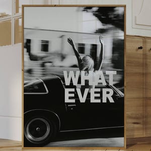 Trendy Collage Apartment Print, Black And White Y2k Fashion Print, Feminist Trendy Stylish And Cool Girl Aesthetic Art for Teen Room, Dorm