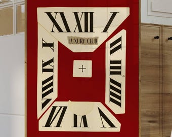 Retro Uhr Poster, rote Collage Wandkunst, Y2K Fashion Print, Ästhetischer Vintage-Druck für Girly Wohnung Decor, Room Style