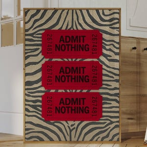 Trendy Ticket Wall Art, Collage Apartment Print, Chic Y2k Fashion Print, Feminist Quote, Stylish And Cool Girl Aesthetic Wall Art, Funky Art