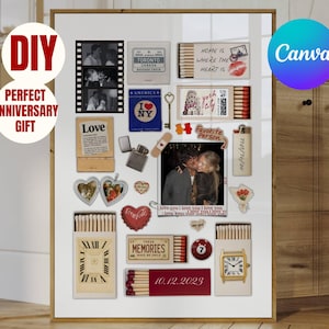 Custom Matchbook Art Canva Template • Anniversary Gifts • DIY Matchbooks Templates • Matchbook Template for Family, Him, Her, Birthday