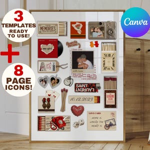 Plantilla de arte de caja de cerillas personalizada en Canva • Regalos de aniversario • Plantillas de cajas de cerillas DIY • Plantilla de caja de cerillas para la familia, él, ella, cumpleaños