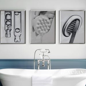 Black and White Funny Bathroom Poster | Cute Bathroom Wall Art Set, Y2K Makeup Art Decor, Girly Hair Salon Poster, Beauty Gallery Set