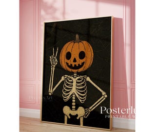 Pumpkin Skeleton Halloween Wall Art, image 6