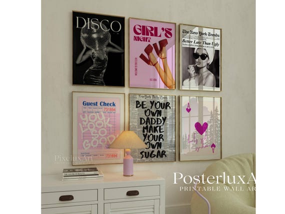 Retro Girly Poster Set
