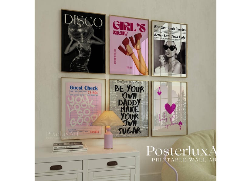 Retro Girly Poster Set
