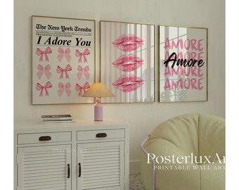 Y2K Pink Wall Art Set, image 2