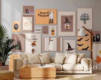 Vintage Halloween Wall Art Bundle Set of 18, image 1