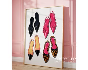 Retro Pink Fashion Leopard Wall Art Set, image 5