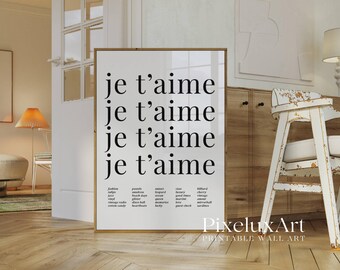 Je T’aime Wall Art, image 3