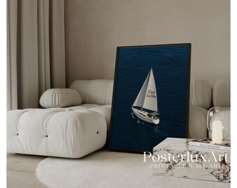 Stockholm Style Sailboat Wall Art, image 1